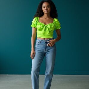 I.AM.GIA Vibrant Green Crop Top. Size S